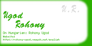 ugod rohony business card